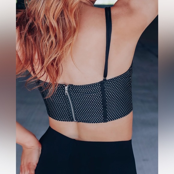 Women’s Black NIKKI POLKA DOT CORSET TOP | NEW/NWT!! 🖤 - Picture 7 of 9